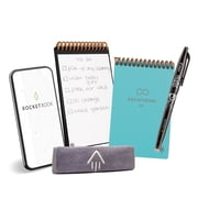 Rocketbook Mini Reusable Smart Notebook, Mini 3.5" x 5.5", Teal, Blank Pages, Cloud Connected Erasable Pocket Notebook