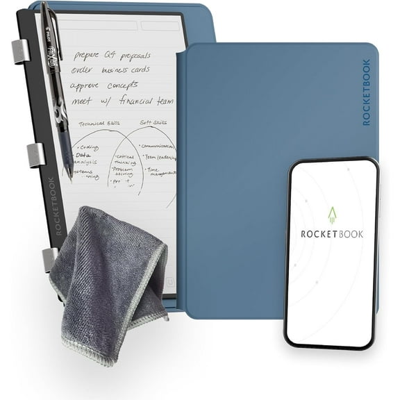 Rocketbook Smart Reusable Pro Notebook - Work and Business - Executive Size Navy Blue