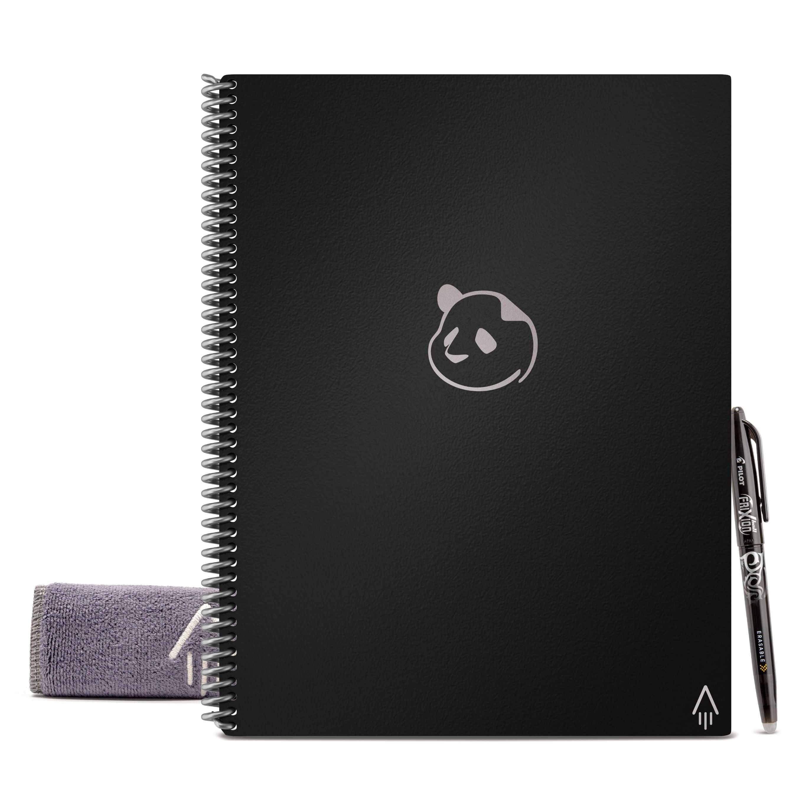 Rocketbook Reusable Smart Panda Planner, Undated - Black - Letter Size  Eco-friendly Notebook (8.5 x 11)