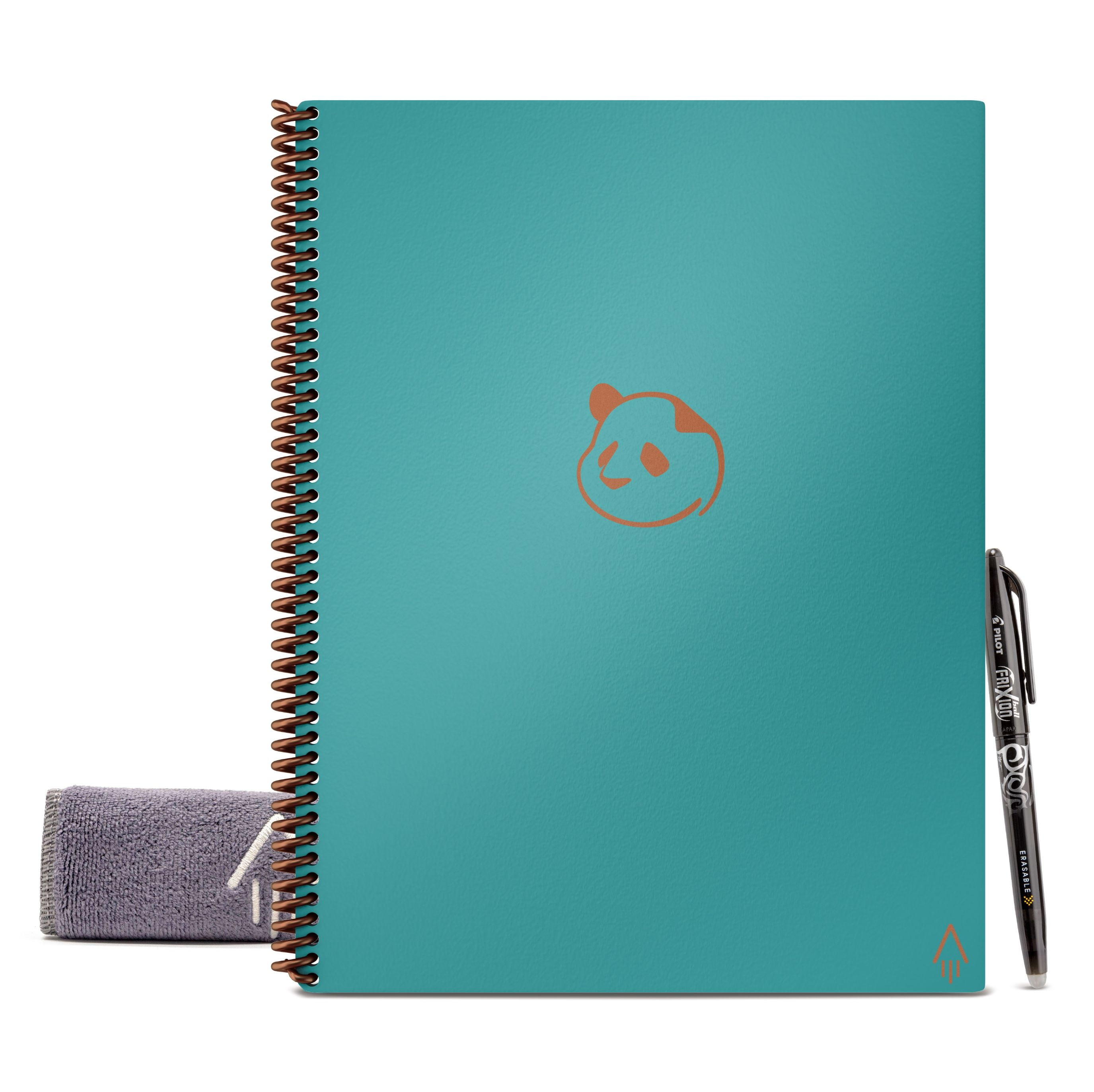 Rocketbook Reusable Smart Panda Planner, Undated - Teal - Letter Size  Eco-friendly Notebook (8.5 x 11)
