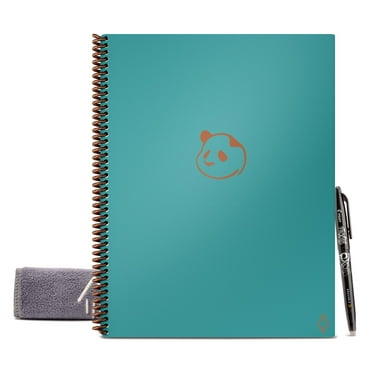 Rocketbook Reusable Smart Panda Planner, Undated - Teal - Letter Size Eco-friendly Notebook (8.5" x 11")