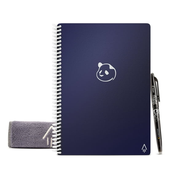 Rocketbook Reusable and Sustainable Smart Spiral Panda Planner, Undated - Blue - Executive Size Eco-friendly Notebook (6"x 8.8") - Daily, Weekly, Monthly Planner Pages wi