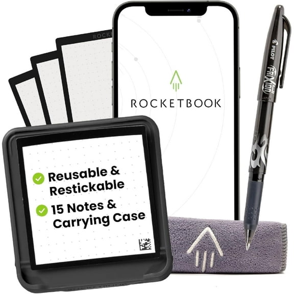 Rocketbook Reusable Sticky Notes Erasable Memo Pads Reminders, Starter Pack