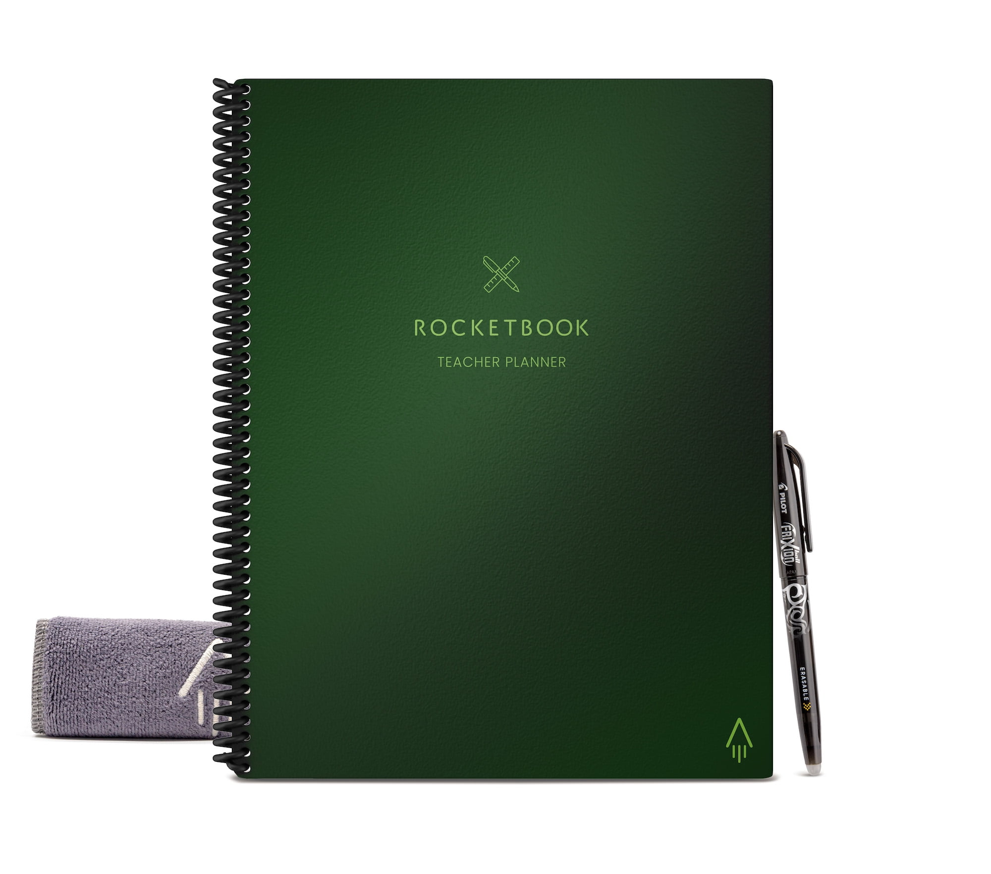 Rocketbook Teacher Planner - Smart Reusable Notebook - Green - Letter Size Eco-Friendly Notebook (8.5" x 11") - 48 Page, 8 Page Types - Includes 1 Pen and Microfiber Cloth