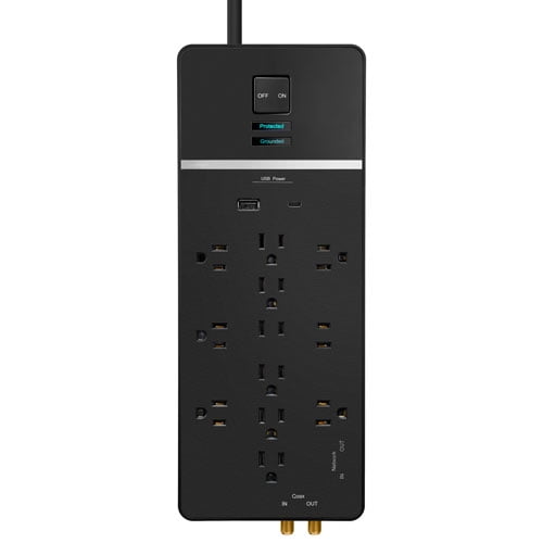 Rocketfish 12-Outlet Surge Protector with USB-A/USB-C Ports