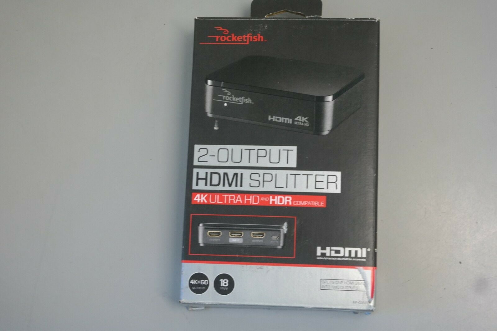 Rocketfish 2Output HDMI Splitter 4K Ultra HD and HDR Compatible Model