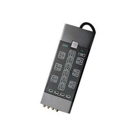Rocketfish™ - Premium 12 Outlet/8 USB 5280 Joules Surge Protector Strip - Black