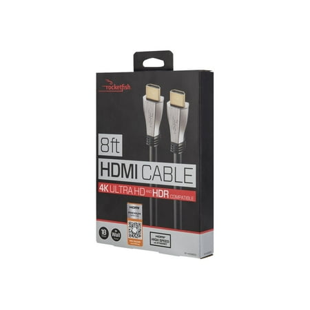 Rocketfish™ - 8' 4K UltraHD/HDR In-Wall Rated HDMI Cable - Black