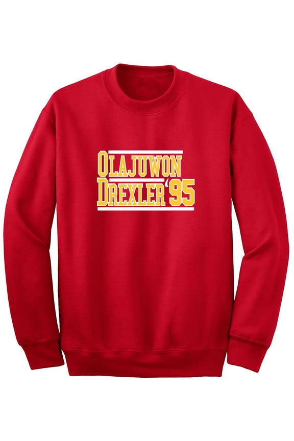 Rockets Hakeem Olajuwon Clyde Drexler 1995 Crew Neck Sweatshirt