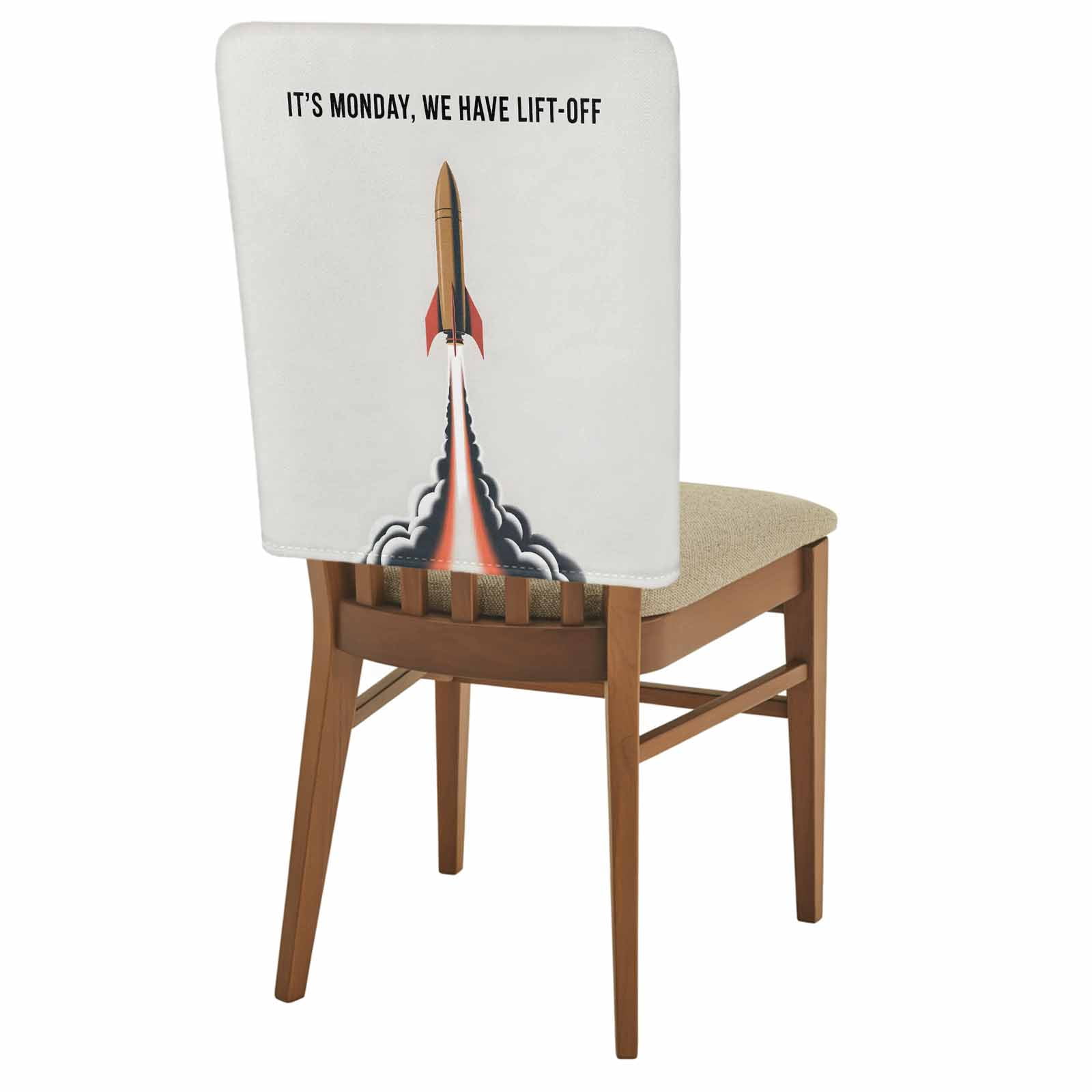 Rockets Launch Chair Back Covers Set of 8, Letters IT'S MONDAY WE HAVE ...