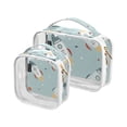 thumbnail image 1 of Rockets in Green Clear Cosmetic Bags with Handles PVC Toiletry Bags Zipper Waterproof Portable for Traveling 2 Pcs, 1 of 7