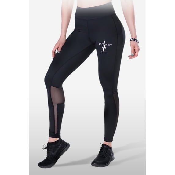 Rocketsports-1 Mesh Women's Leggings with Pockets - Stylish and Comfortable Moisture Wicking Leggings - Black - Medium