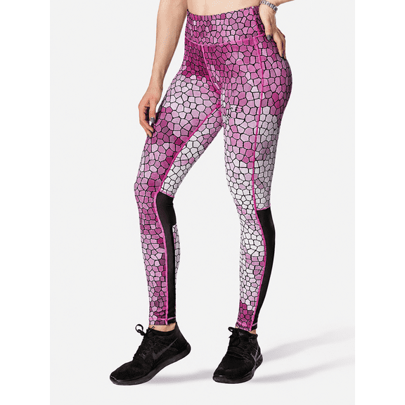 Rocketsports-1 Mesh Women's Leggings with Pockets - Stylish and Comfortable Moisture Wicking Leggings - Pink - Small