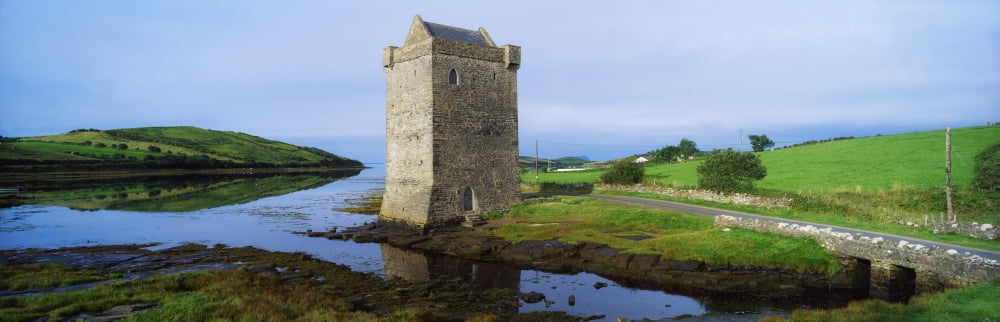 Rockfleet Castle Clew Bay Co Mayo Ireland Canvas Art - The Irish Image Collection Design Pics (34 x 11)