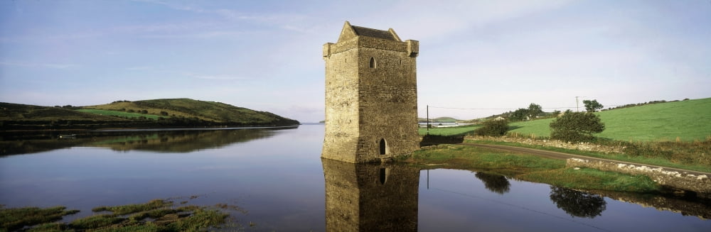 Rockfleet Castle Clew Bay Co Mayo Ireland Canvas Art - The Irish Image Collection Design Pics (34 x 11)