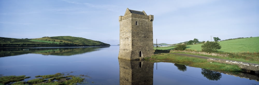 Rockfleet Castle On Clew Bay County Mayo Ireland Canvas Art - The Irish Image Collection Design Pics (37 x 12)
