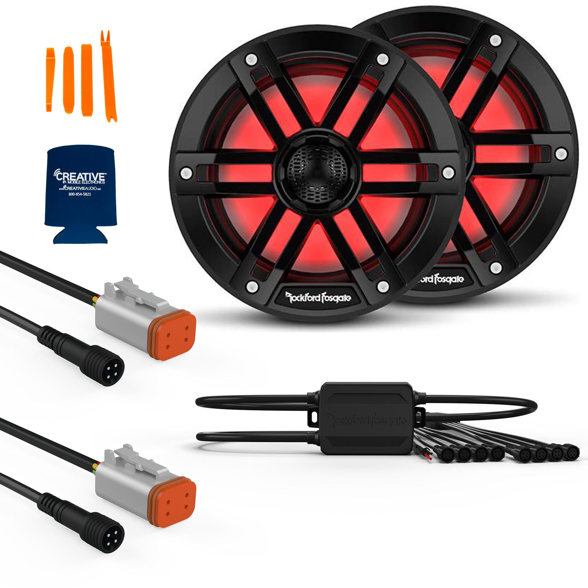 Rockford Fosgate Pair of M1-65B Marine Speakers, Black with