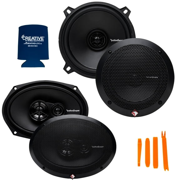 Rockford Fosgate 1 Pair of R1525X2 Prime 5.25" Coaxial and 1 Pair of R169X3 Prime 6X9" 3-Way Coaxial Speakers