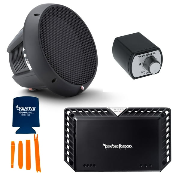 Rockford Fosgate 1 T1D415 T1 Series Dual 4-Ohm 15" Subwoofer and 1 T1000-1BDCP Power Series Amp with 1 PEQ Remote Punch EQ