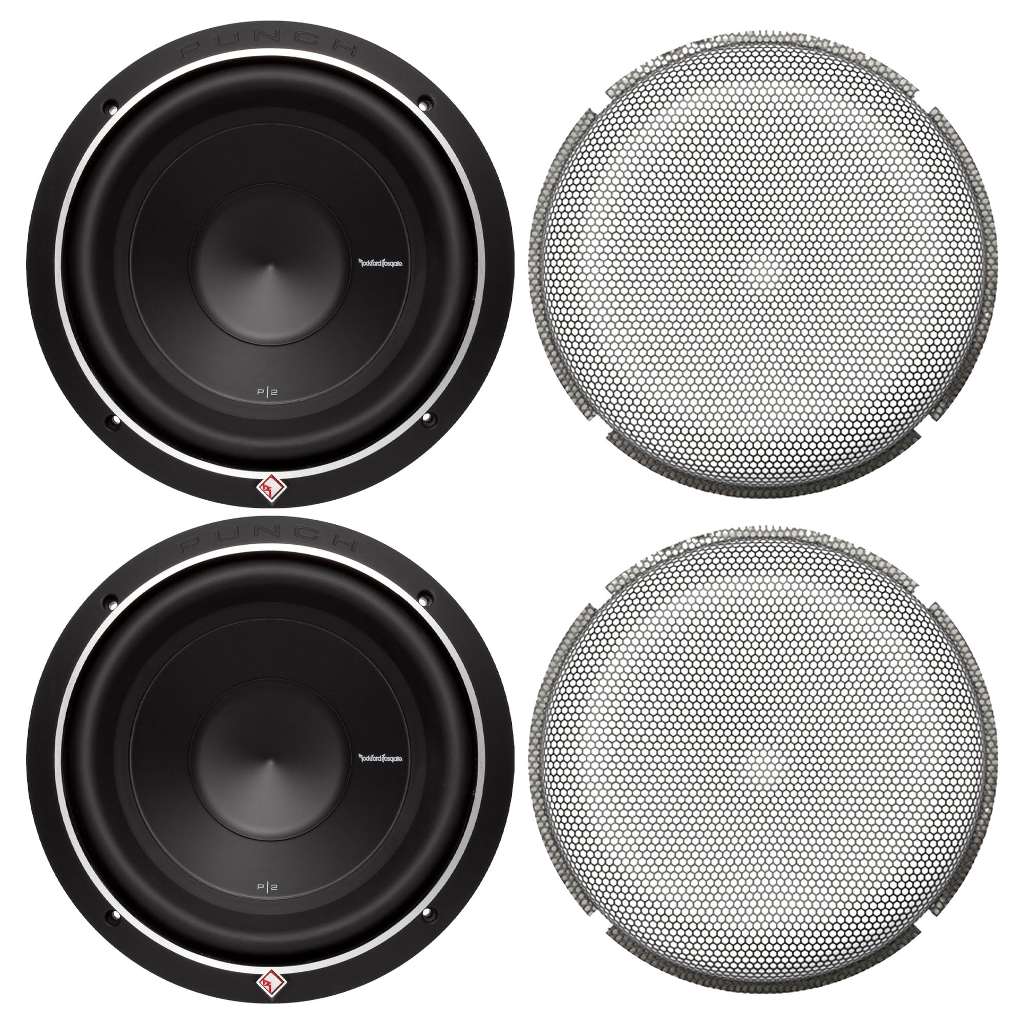 Rockford Fosgate 2 P2D2-12 12” 600 Watt DVC Subwoofers and 2 P2P3G