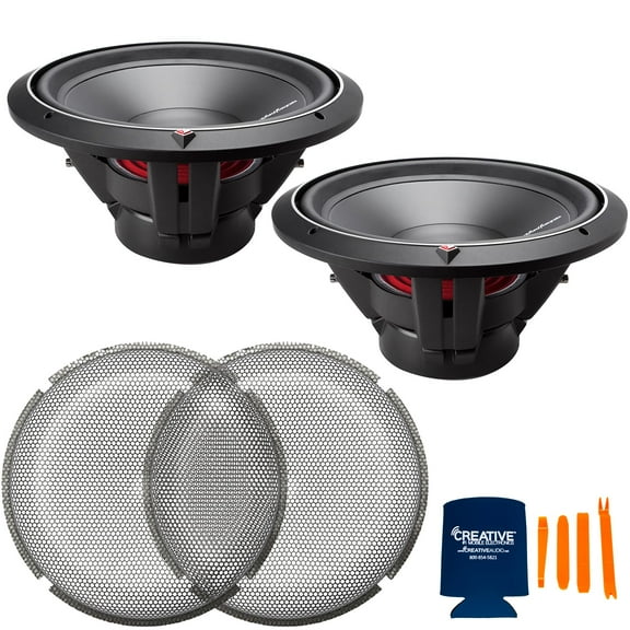 Rockford Fosgate 2 P2D2-15 15" Dual 2-Ohm Sub + 2 P2P3G-15 Grille Insert