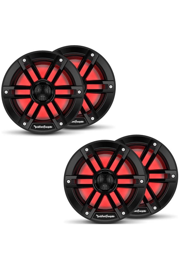 2 Pair M1-65B M1 Series 6.5 Color Optix Marine 2-Way System- 75 Watts Rms, 300 Watts Peak, Black Grilles Included