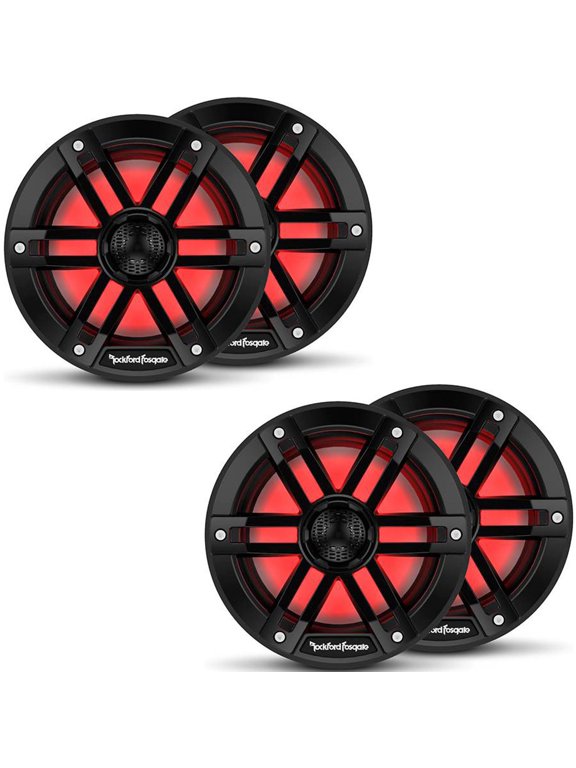 2 Pair M1-65B M1 Series 6.5 Color Optix Marine 2-Way System- 75 Watts Rms, 300 Watts Peak, Black Grilles Included