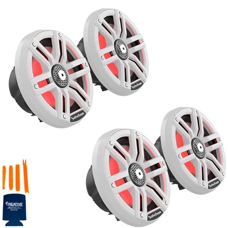 Rockford Fosgate 2 Pair M2-65 M2 Series 6.5" Color Optix Marine 2-Way System- White & Stainless Grilles Included