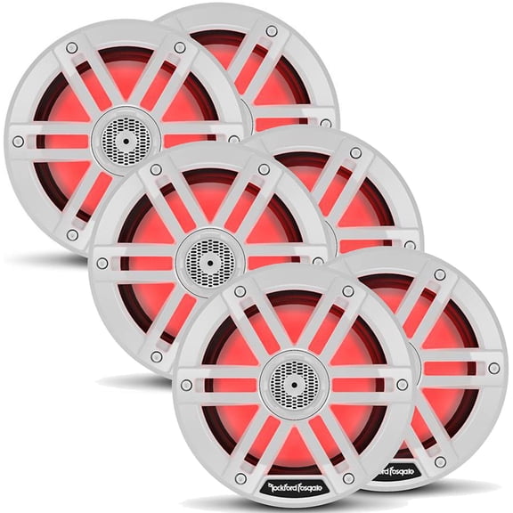 Rockford Fosgate 3 Pair M1-65 M1 Series 6.5 Color Optix Marine 2-Way System- 75 Watts Rms, 300 Watts Peak, White Grilles Included