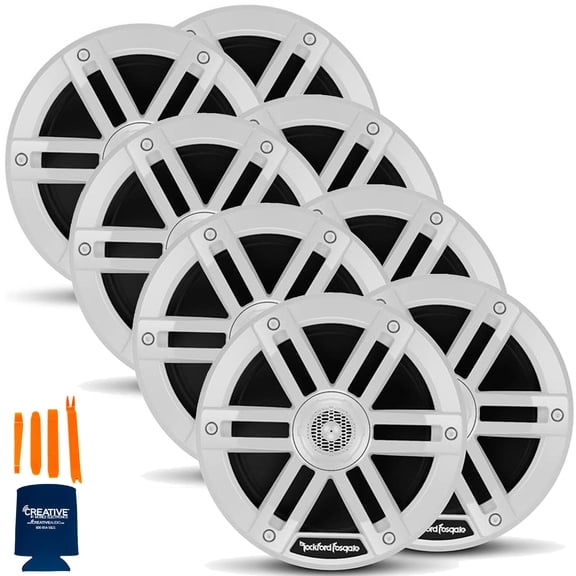 Rockford Fosgate 4 Pair M0-65 M0 Series 6.5 Marine 2-Way System- 65 Watts Rms, 250 Watts Peak, White Grilles Included