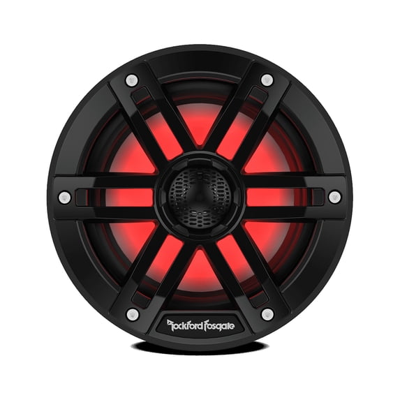 Rockford Fosgate M1-6B Color Optix 6 in 2-Way Coaxial Multicolor LED Lighted Marine Speakers Black