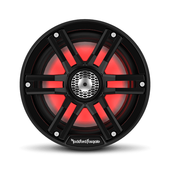 Rockford Fosgate M2-65B Color Optix 6.5” 2-Way Coaxial Multicolor LED Lighted Marine Speakers - Black / Stainless (Pair)