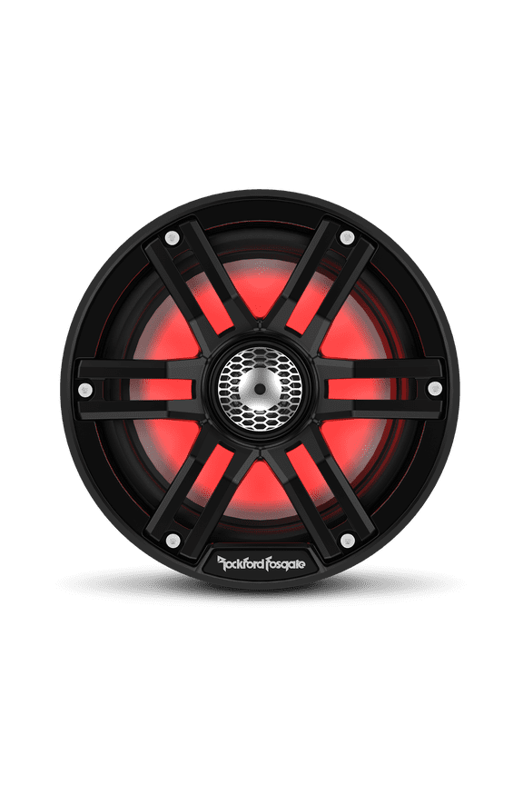 M2-65B Color Optix 6.5 2-Way Coaxial Multicolor LED Lighted Marine Speakers - Black / Stainless (Pair)