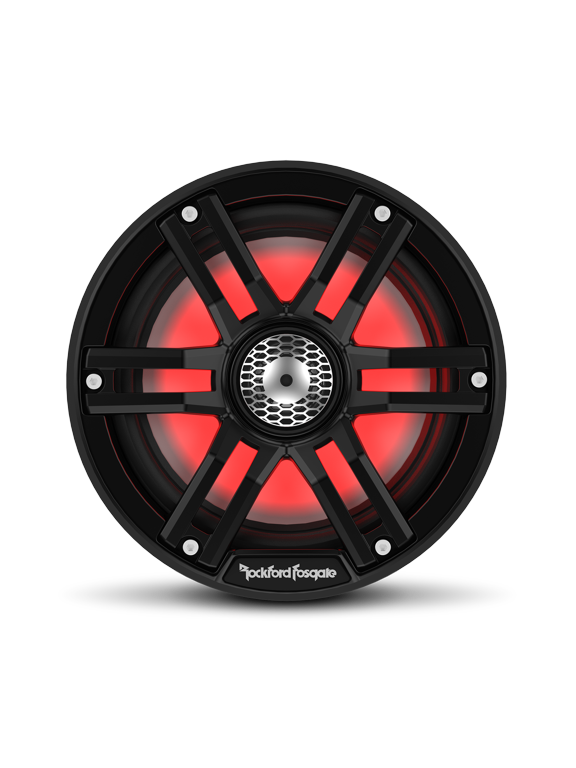M2-65B Color Optix 6.5 2-Way Coaxial Multicolor LED Lighted Marine Speakers - Black / Stainless (Pair)