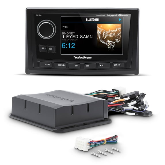 Rockford Fosgate - PMX-8BB Hide Away Media Receiver with NMEA Protocol and PMX-8DH 5" Color Display with 10' Extension Cable