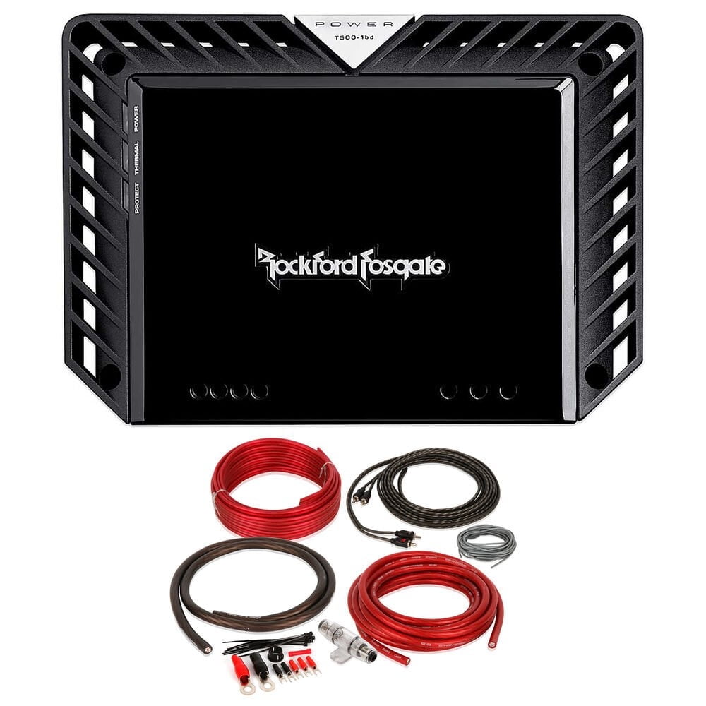 Rockford Fosgate Power T500-1bdCP & BAK42 4 AWG Amp Kit 500W RMS