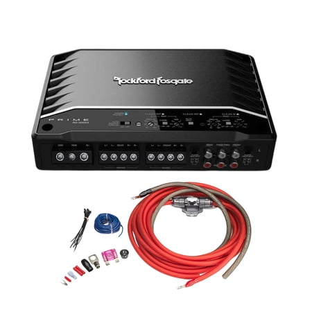 Rockford Fosgate Prime 300W 4-Channel Full Range Class D Amplifier +Install Kit