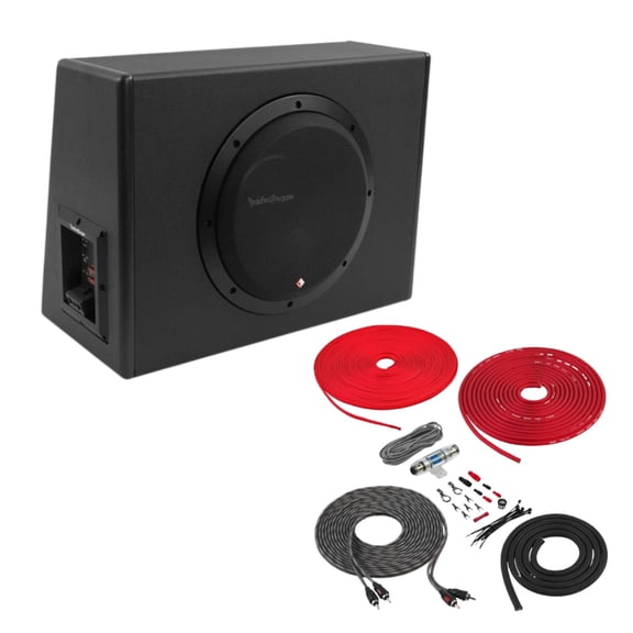 Rockford Fosgate Punch P300-10 + Amp Kit 600W Peak Class-D Amplified 10" Subwoofer Enclosure Amp Kit