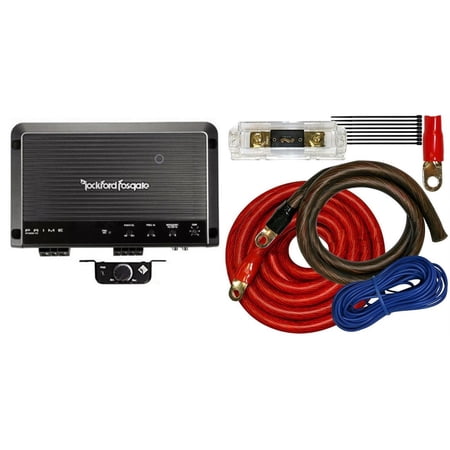 Rockford Fosgate R1200-1D Prime 1200 Watts Class D 1-Channel Amp + KIT0 0 Gauge Amp Kit