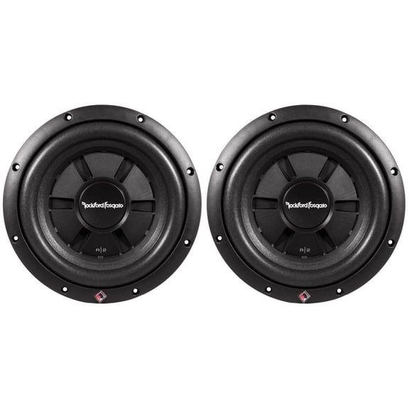 Rockford Fosgate R2SD4-12 12" 1000W 4-Ohm Shallow/Slim Car Subwoofer Sub Pair with Mica-Injected Polypropylene Cone and Integrated PVC Trim Ring
