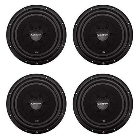 Rockford Fosgate R2SD4-12 12 Inch 500 Watt Shallow Mount Slim Car Subwoofer, Black (4 Pack)