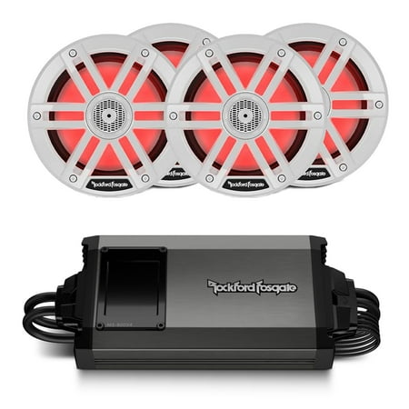 Rockford Fosgate - Two pairs of M1-65 6.5" Marine Full Range Speakers with M5-800X4 Marine Amplifier
