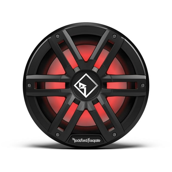 Rockford M2D2-10IB-G2 10" Color Optix Infinite Baffle marine sub, DVC (2), 400 W RMS, 1600 W Max, Black & Stainless grilles