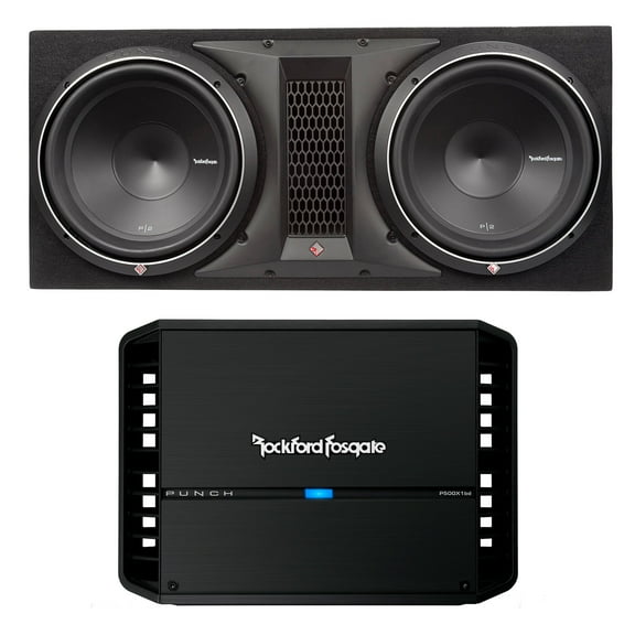 Rockford P2-2X12 Dual 12" P2 Series in Ported Box with P500X1bd Punch Amplifier