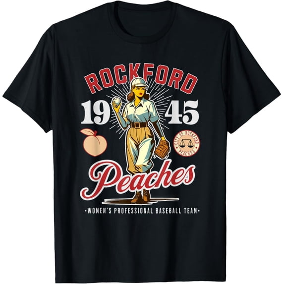 Rockford Peaches Women s Baseball Team 1945 Vintage T-Shirt