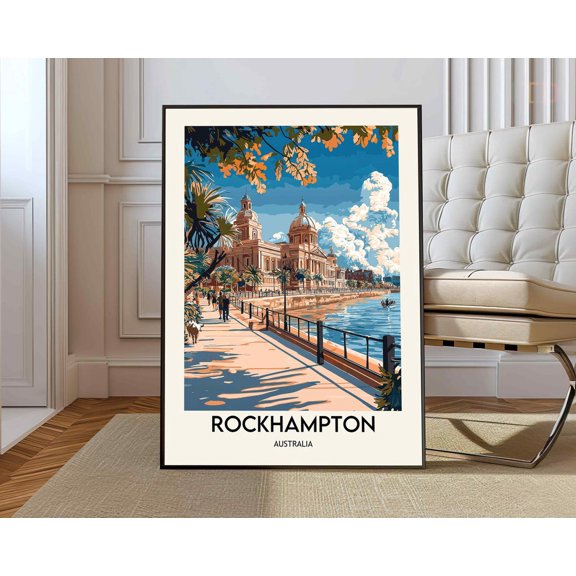 Rockhampton Australia City Poster, Unframed Paper Poster 8x10in