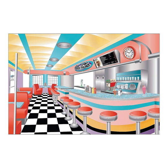 Rockin 50S Backdrop Banner - Party Decor - 3 Pieces