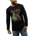 thumbnail image 1 of Rockin Around Cowboy Christmas Tree Holiday Shirt Mens Long Sleeve T-shirt Christmas Graphic Tee-Black-xxxl, 1 of 1