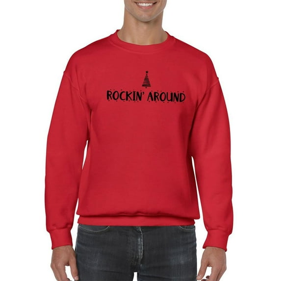 Rockin' Around Sweatshirt Men -Smartprints Designs, Male Large