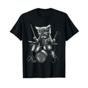 Rockin' Feline Drummer Tee: Kitten Cat Band Percussionist Playing Drums